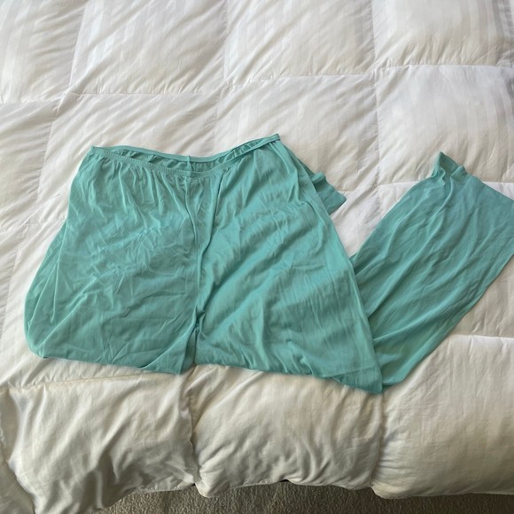 Vanity Fair Women Pant V-Neck Short Sleeve pajama set Teal blue 1X plus size - Picture 4 of 8